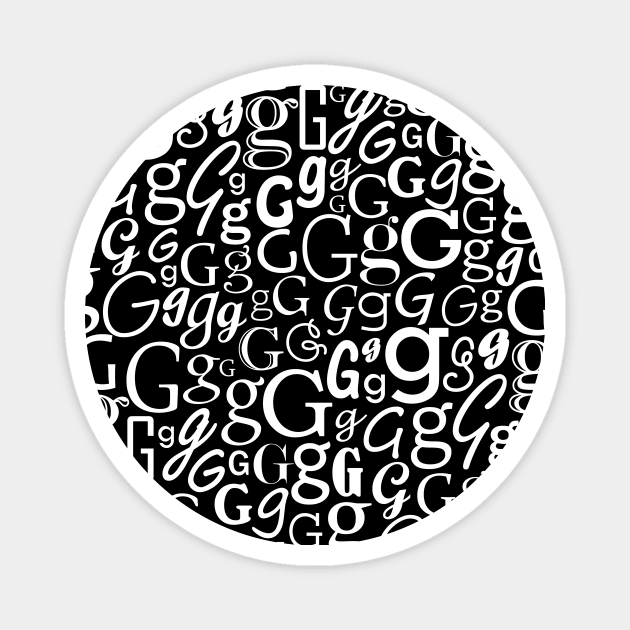 G - Typography (White) Magnet by gillianembers